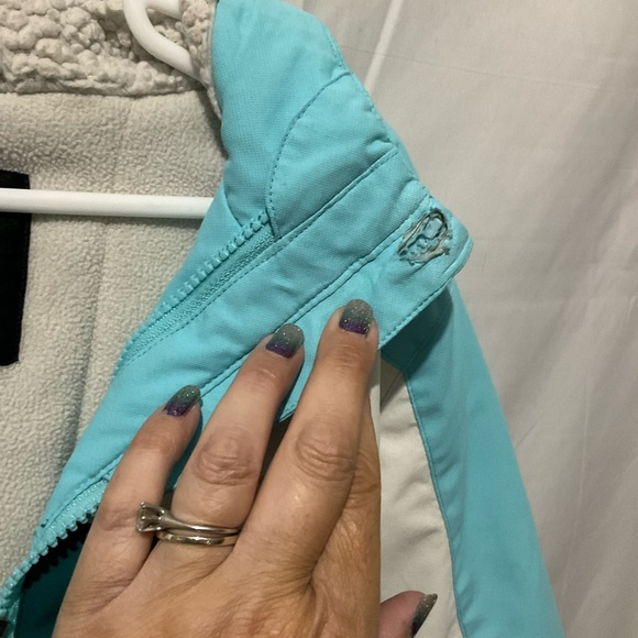 Swiss Tech Girls Winter Coat Double Zipper Size 4/5 XS/XCH Blue/White/Green - Picture 10 of 16